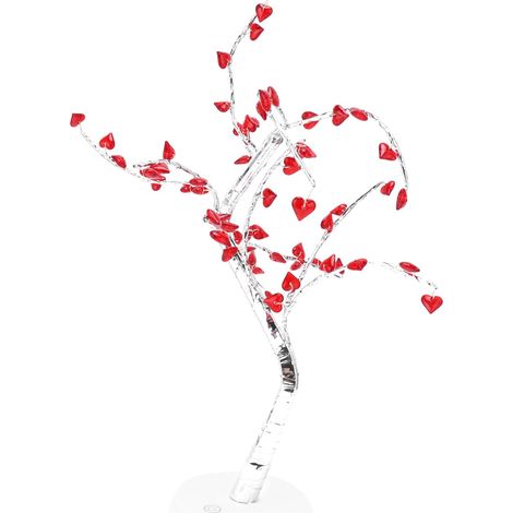 Dekorative Baumlichterkette, USB-betrieben, mit zwei Batterien, rot, Liebesmotiv, 60 LEDs, IP20 wasserdicht, zum Selbstgestalten für Zuhause und Wohnzimmer (1/5)