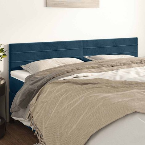 Têtes de lit Bleu foncé 200 x 5 x 78/88 cm Velours