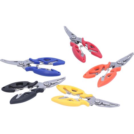 Pince de pêche multifonction en acier inoxydable (lot de 5) avec dégorgeoir et ciseaux incurvés. (1/5)