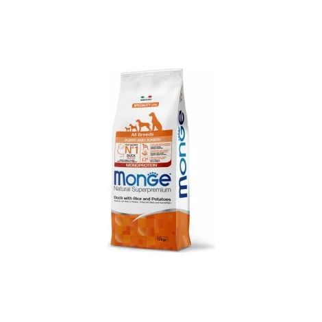 Canard Monge Monoprotein Puppy avec riz et pommes de terre 12 kg