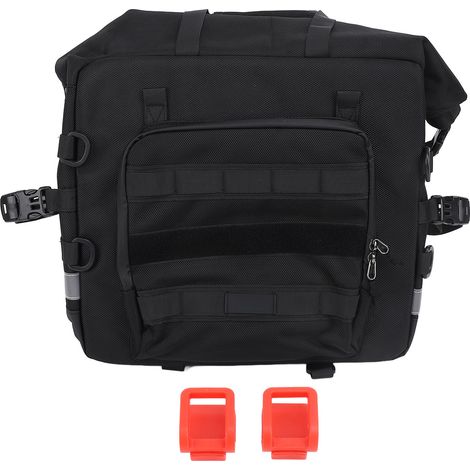 Wasserdichte 25-Liter-Motorradsatteltasche mit Schnellverschluss und Reflektorstreifen, ideal für Reisen. (1/5)