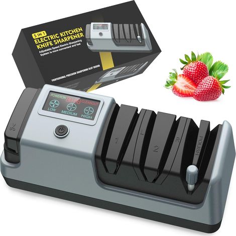 Aiguiseur Couteaux électrique, Aiguiseur De Couteaux Professionnel En Diamant Avec écran LCD, Système D'affûtage De Couteaux En 3 (1/5)