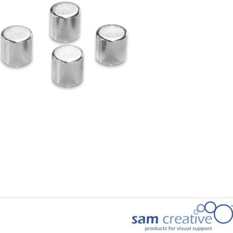Metallische Magnete 10mm Zylinder silber (4St.)