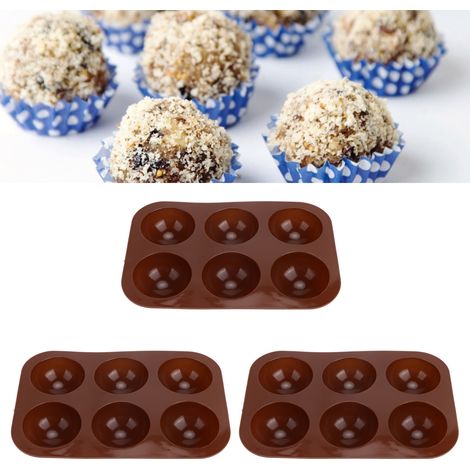 Moules Silicone pour Bombe au Chocolat - 3 Pièces 6 Alvéoles Demi-Sphère pour Cake, Pudding, Température -30°C à 230°C (1/5)