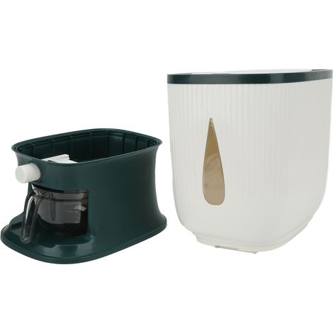 Distributeur de riz domestique grande capacité à rebond automatique, récipient de stockage de céréales avec gobelet vert (1/5)