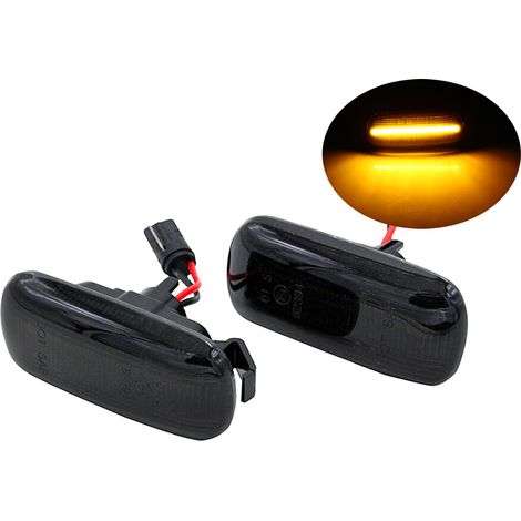 Kit Freccia Laterale a Led Side Marker Lente Nero Fume Luce Arancione Per Audi A3 S3 A4 S4 B6 B7 B8 A6 8N0949127A (1/3)