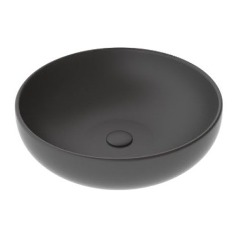 Lavabo Bacinella d'Appoggio - Diamentro 45 cm - Colore Grigio Cenere Opaco - Da Appoggio - Ceramica Interamente Smaltato (1/3)