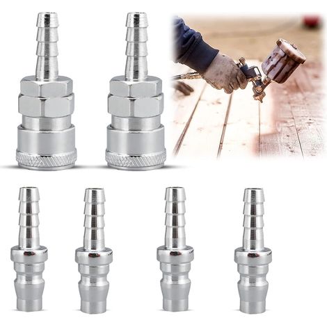 6 Embout Pneumatique 8mm Tuyau De Gaz Buse De Cuivre Connecteur Embout pour Tuyau Air Comprimé du Connecteur Rapide Compresseur Embout Pneumatique Rapide(2pcs SH20+4pcs PH20) (1/5)