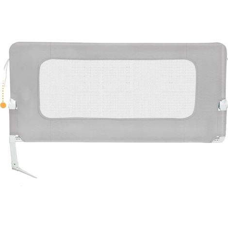 Barrière de lit, hauteur réglable, design pliable, 150 cm Gris (1/2)