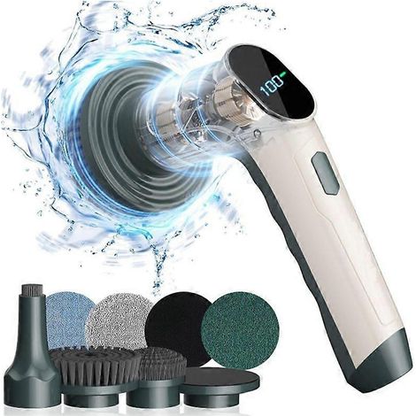 Nettoyeur électrique à 2 vitesses avec écran LED, brosse de nettoyage électrique multifonctions portative pour tous types de sols (1/5)