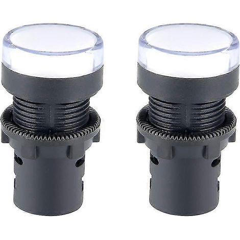Lot de 2 voyants lumineux AC/DC 110 V, LED blanches, montage encastré 22 mm (7/8"). (1/5)