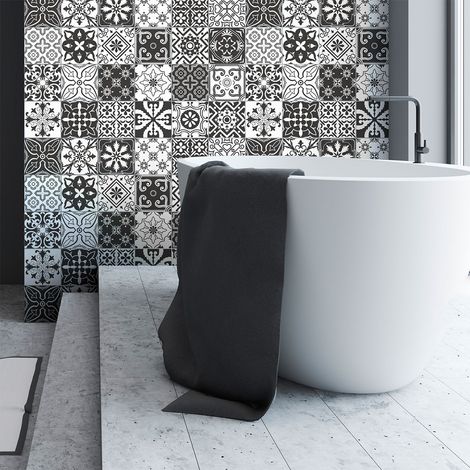 Sticker Mural Carrelage adhésif Cuisine Salle de Bain - 24 STICKERS CARRELAGES AZULEJOS AMALIÁDA - 24stickers10x10cm (1/5)