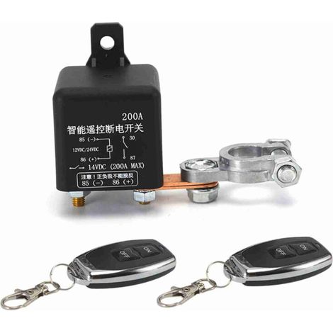 Control remoto inalámbrico universal para automóvil, interruptor de batería, relé inteligente, desconexión, aislador de corte (1/5)