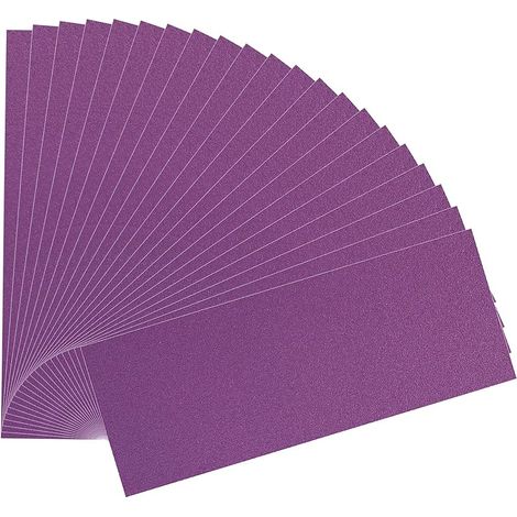 21 Pièces Papier de verre 240 Grain Papier abrasif eau/sec 93x230mm Utilisé pour polir le métal,le bois,les(Violet） (1/5)