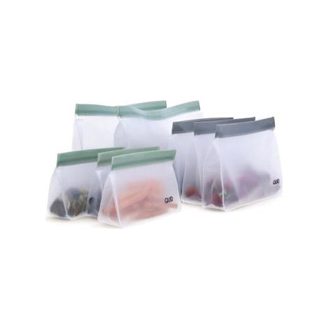 Set de Bolsas Reutilizables para Alimentos Quid Rico Plástico Zip 8 Piezas