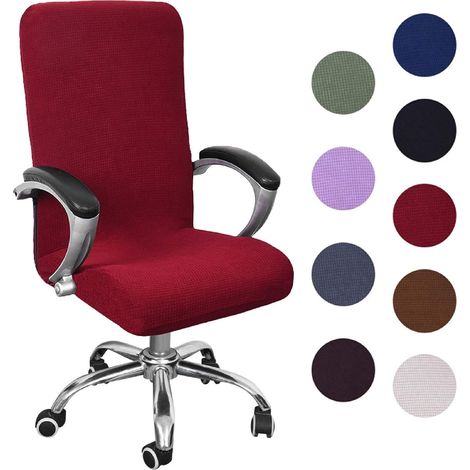 Housse De Chaise - Microfibre Extensible Lavable - Pour Chaise De Bureau 70 À 78 Cm - 1 Pièce (1/4)