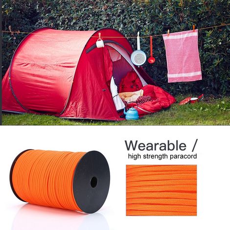Cordon de parachute réfléchissant 550, 9 brins, 100 m (orange) (1/5)