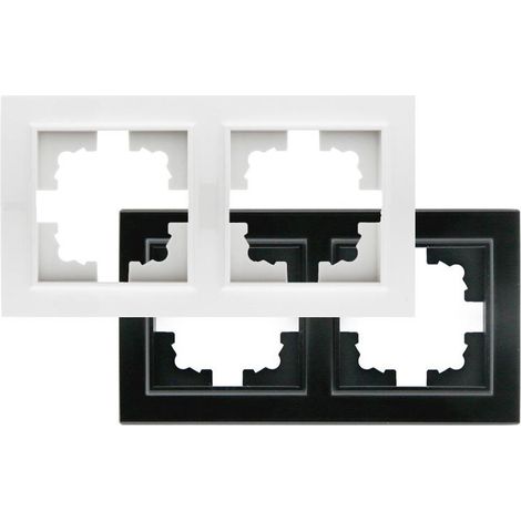 IluminaShop - Marco de PC Empotrable para 2 Modulos Serie wLine  Blanco (1/4)