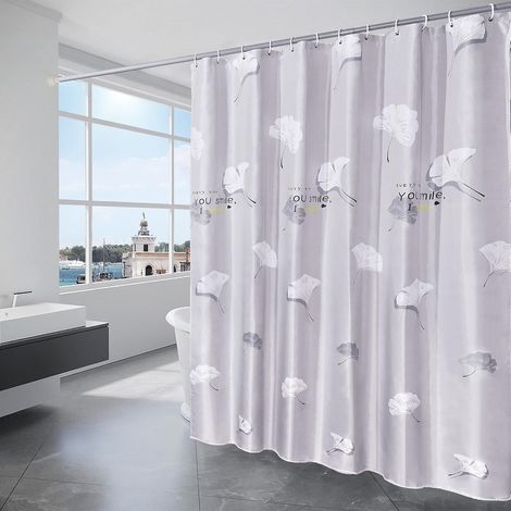 Rideau de douche imperméable, 180 x 200 cm, lavable, séchage rapide, bord lesté - C-ginkgo Biloba (1/5)