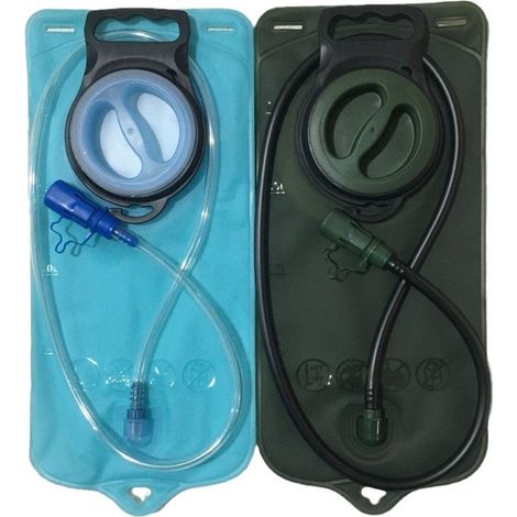 Sac à eau 2L à grande ouverture en TPU, vert militaire, pour sports de plein air, vélo ou sac à dos.-AquaForge (1/3)