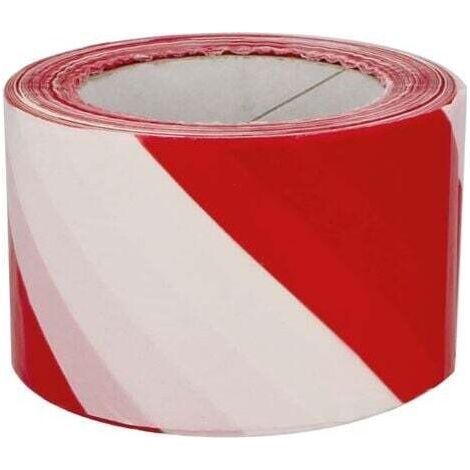 Red and White Area Marking Tape - 70mm x 33m, Warning Marking Tape for Demarcating Spaces and Warnings NPTERBL (1/3)