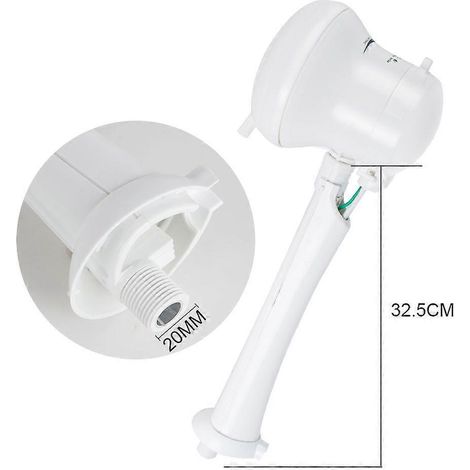 Support de pommeau de douche chauffant rapide GETIT, couleur blanche, support de pommeau de douche électrique (1/3)