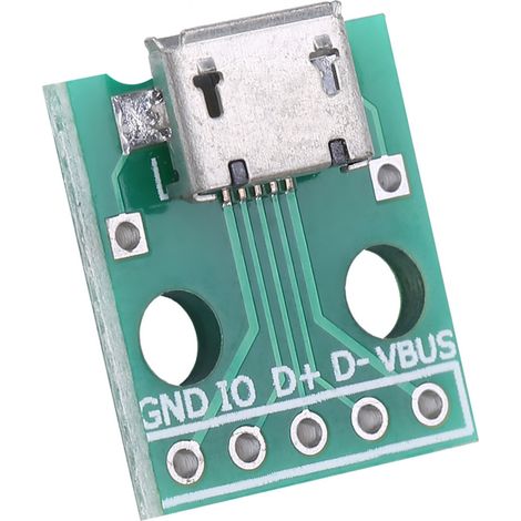 Lot de 10 adaptateurs micro USB femelle vers DIP 5 broches, pas de 2,54 mm (1/5)