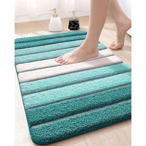 Petit Tapis de Bain Absorbant, antidérapant, Lavable, 40,6 x 61 cm, Turquoise (1/5)