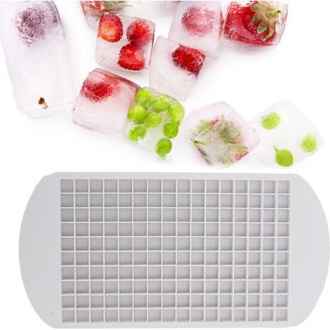 Bac à glaçons silicone 160 cases, résistant à la chaleur, pour glaçons carrés mini - Idéal maison et restaurant