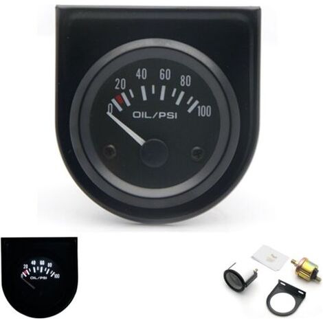 BUNTHAUS Manometre d'huile automobile reamenagement 52mm Instrument de pression d'huile automobile 0 100PSI Manometre d'huile avec capteurs 12.0V Instrument general automobile compteur de vehicule (1/5)