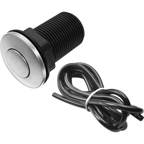 Bouton pneumatique, 32mm, inox, noir (1/5)