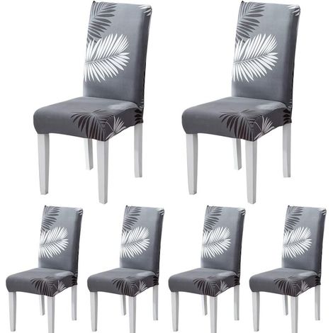 6 pièces Housse de Chaise, Housse de Chaise Salle à Manger Housse Chaise Extensible pour Mariage Moderne, Hôtel, Décor de Restaurant (1/5)