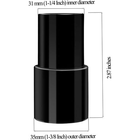 Staubsaugeradapter 35 mm (1-3/8 Zoll) auf 31 mm (1-1/4 Zoll) für Bürsten mit 32 mm Innendurchmesser und Rohren mit 35 mm Außendurchmesser. Kunststoff-Staubsaugerschlauchadapter (2er-Pack).
