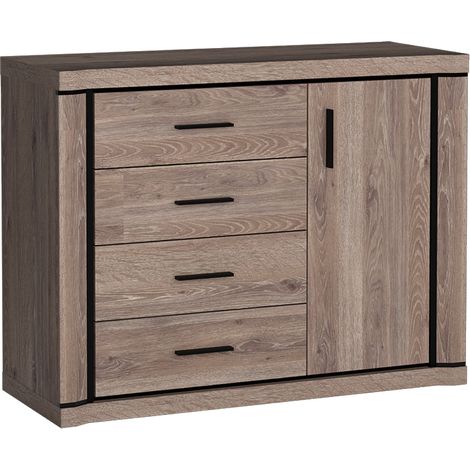 Sideboard 117cm in Trüffel Eiche DUNEDIN-161 (1/4)