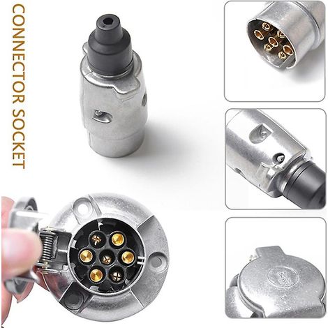 Prise de remorque métallique à broches pour feux de remorquage, voiture, fourgonnette, caravane, 12 V APM (1/4)