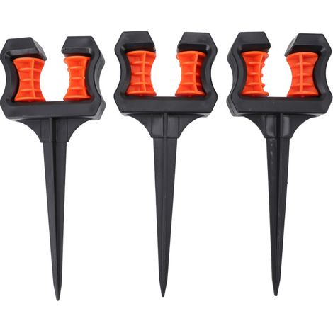 Lot de 3 piquets de guidage pour tuyau d'arrosage, support de positionnement à rouleau, outil d'irrigation extérieur, piquet de guidage. (1/5)