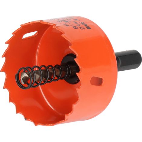 Lochsägenbohrer, scharfe Zähne, einfache Spanabfuhr, sehr harter HSS-Lochschneider mit Spindel für Holz und Metall, 53 mm (1/5)