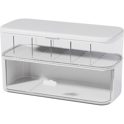Boîte de rangement de câbles avec couvercles, boîte de gestion de câbles avec 6 grilles, câble de données en plastique, boîte de rangement de câbles d'alimentation bien rangée, prise de charge, articl (1/5)