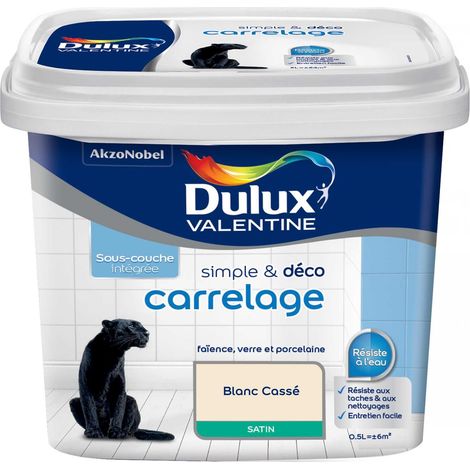 Peinture De Rénovation Simple & Deco Carrelage Satin Blanc Cassé 0,5 L - Dulux Valentine
