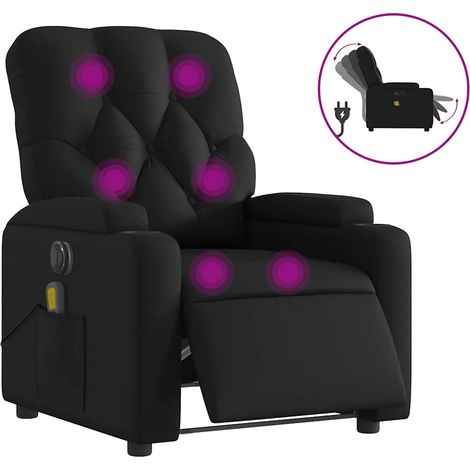 Maison Exclusive - Massagesessel Elektrisch Schwarz Kunstleder