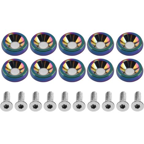 Modification de Voiture M6 Joint Plaque D'immatriculation Cadre Décoration Vis Acier Inoxydable Aluminium 8 Couleurs 6mm pour Pare-chocs Avant Arrière Support de Couvercle de (Multicolore) (1/5)