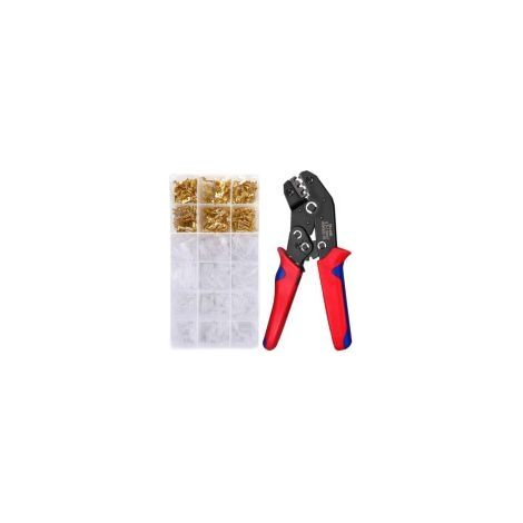 0.5-2.5 mm² Kit Pince a Sertir Cosse Electrique, Pince à Sertir les Cosses de Fils with 300pcs 3 Tailles Connecteur Electrique, Pince à Sertir électrique pour Connecteur Bêche (1/5)