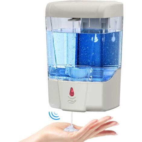 Dispensador automático de desinfectante de manos, dispensador de jabón de pared sin contacto de 600 ml (21 oz) (1/5)