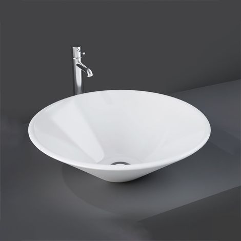 RAK Cone Sit-On Countertop Basin 380mm Wide - 0 Tap Hole (1/3)