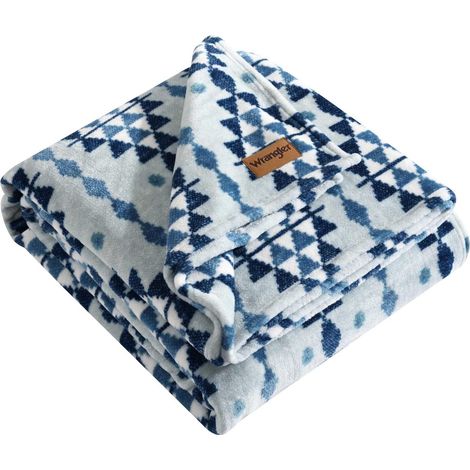 Couverture pour Grand lit, literie en Molleton Ultra Douce et Moelleuse, Inspiration Yellowstone, décoration d'intérieur Confortable pour lit ou canapé (Bleu Occidental, Grand lit) (1/5)