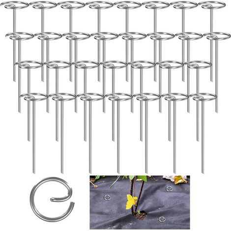 100 Piquets G en acier pour paillage de jardin – Agrafes Toile de Paillage 10,2 cm – Fixation de gazon, filet et clôture extérieure (1/5)