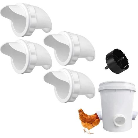Kit d'alimentation professionnel imperméable pour volaille - Outils spéciaux pour l'élevage de poules et canards - Pour seaux/tonneaux/bacs (1/5)