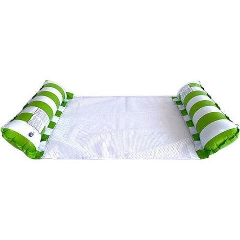 Lot de 2 Hamac Gonflable Piscine,4-en-1 Gonflables pour piscine (selle, fauteuil, hamac, drifter) hamac d'eau, Flottant Chaise Longue pour Adultes et Enfants. (Vert + Jaune) (1/4)