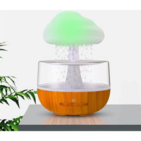 J026 400 ml capacité 10 W nuage goutte de pluie humidificateur aromathérapie Machine humidificateur pluie nuage USB type-c silencieux coloré atmosphère lumière forêt tropicale aromathérapie Machine (1/5)