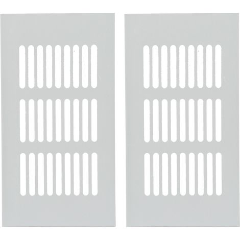 Bouche d'aération aluminium allié argenté rectangulaire grille de ventilation pour armoire placard camping-car 80x150mm/3.14x6in (1/5)